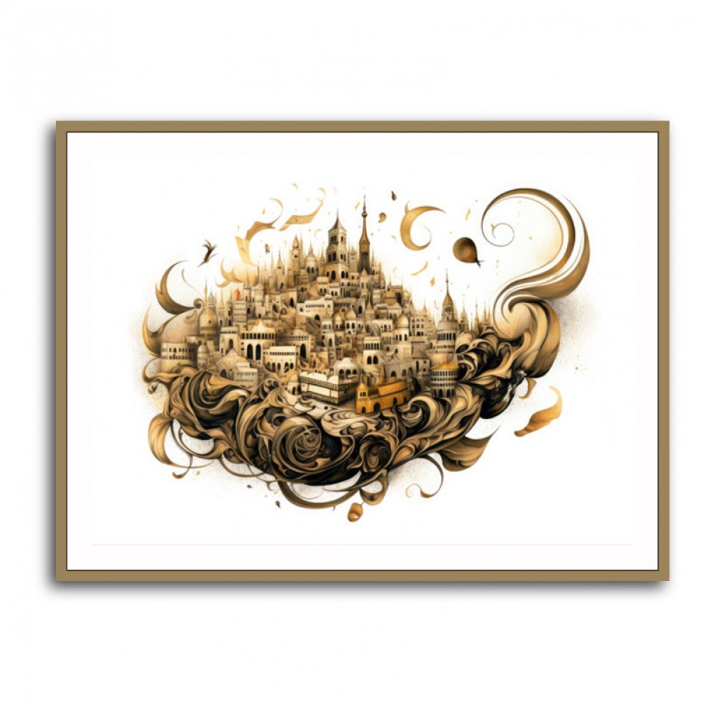 Abstract Calligraphy Buildings Wall Art Abstract Calligraphy Buildings Wall Art