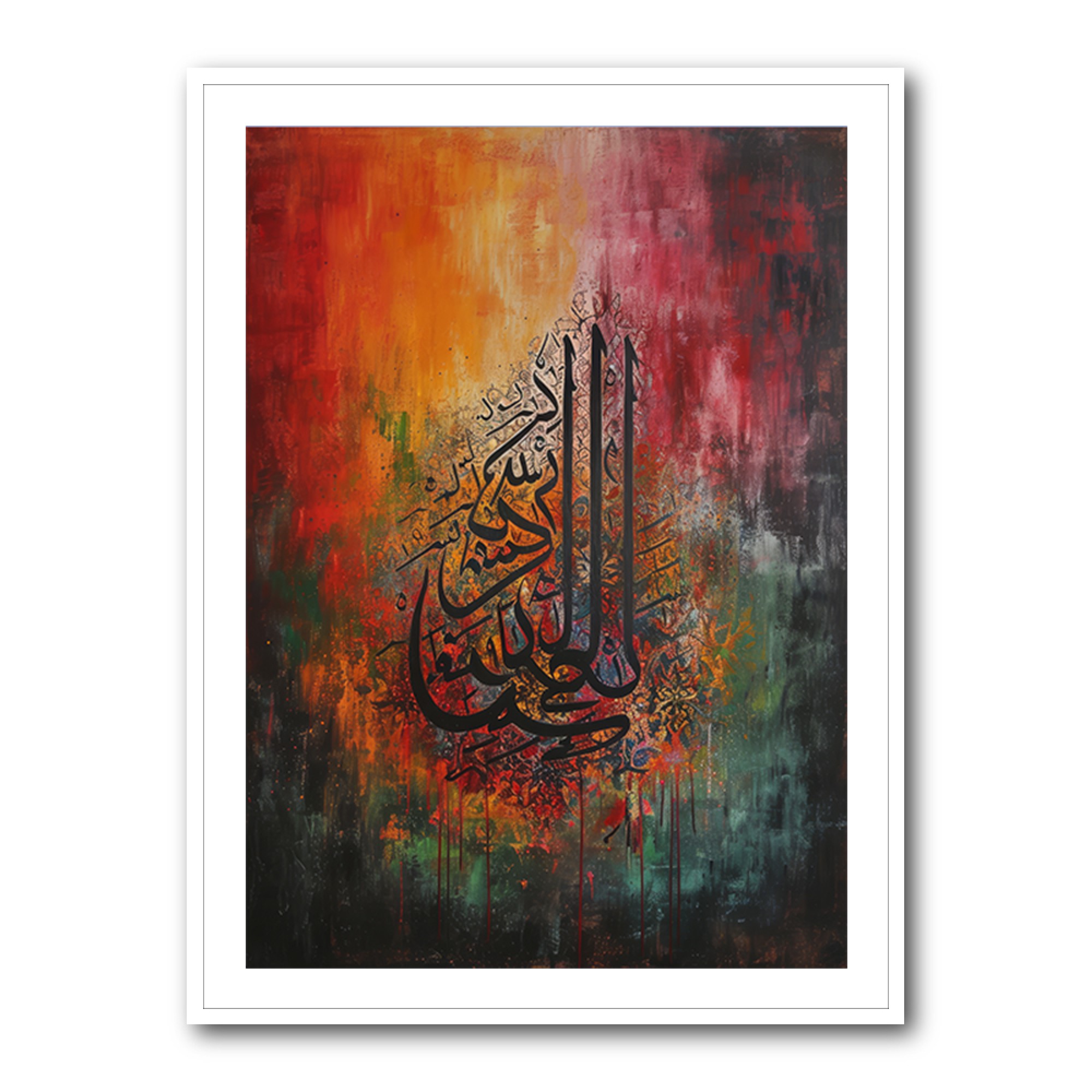 Colorful Abstract Symbol Calligraphy Wall Art