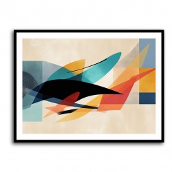 Vibrant Geometric Fusion Modern Abstract Arabic Calligraphy Wall Art