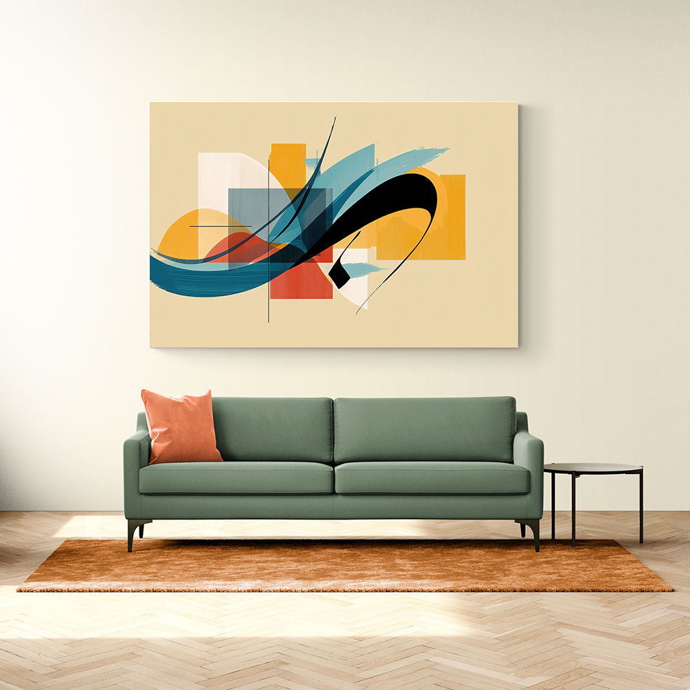 Modern Arabic Calligraphy Abstract – Teal, Gold & Red Geometric Flow 2 Wall Art Modern Arabic Calligraphy Abstract – Teal, Gold & Red Geometric Flow 2 Wall Art
