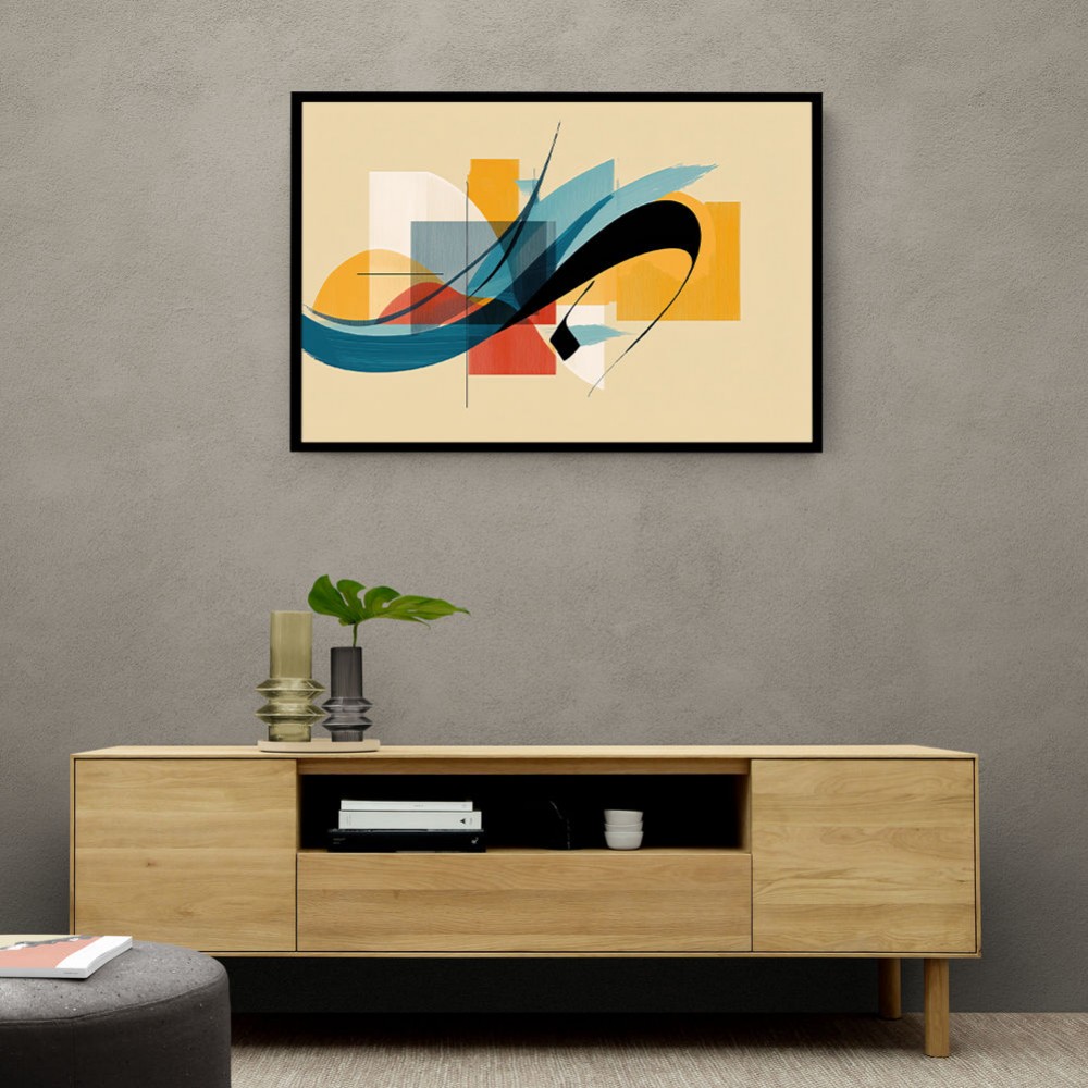 Modern Arabic Calligraphy Abstract – Teal, Gold & Red Geometric Flow 2 Wall Art Modern Arabic Calligraphy Abstract – Teal, Gold & Red Geometric Flow 2 Wall Art