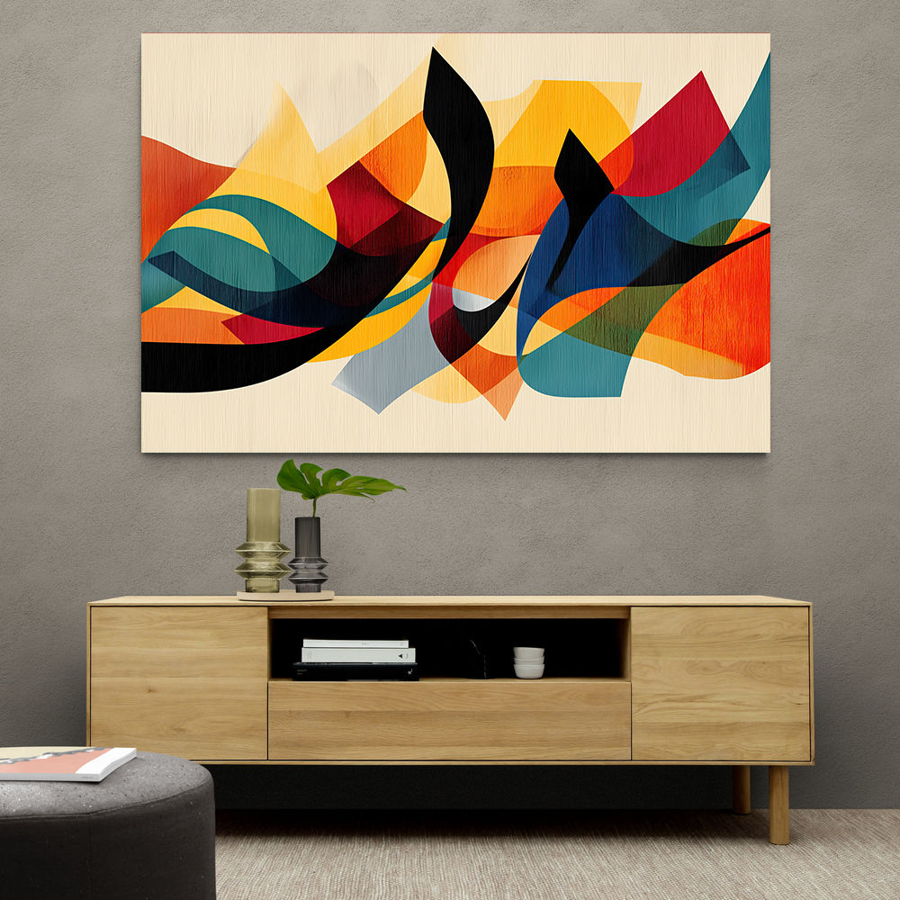 Vibrant Multicolor Contemporary Modern Abstract Arabic Calligraphy Wall Art 3 Vibrant Multicolor Contemporary Modern Abstract Arabic Calligraphy Wall Art 3