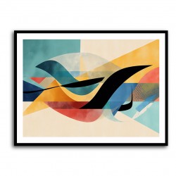  Vibrant Geometric Fusion Modern Abstract Arabic Calligraphy Wall Art 3