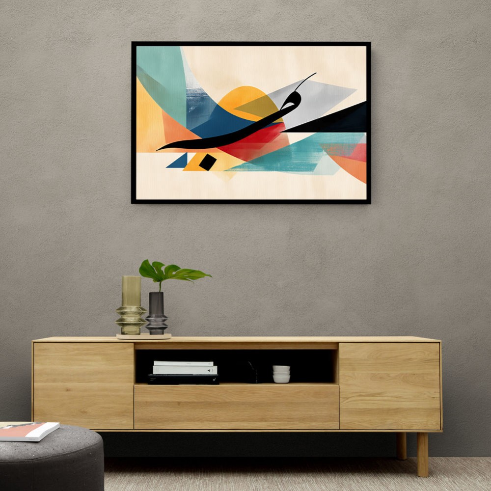  Vibrant Geometric Fusion Modern Abstract Arabic Calligraphy Wall Art 4