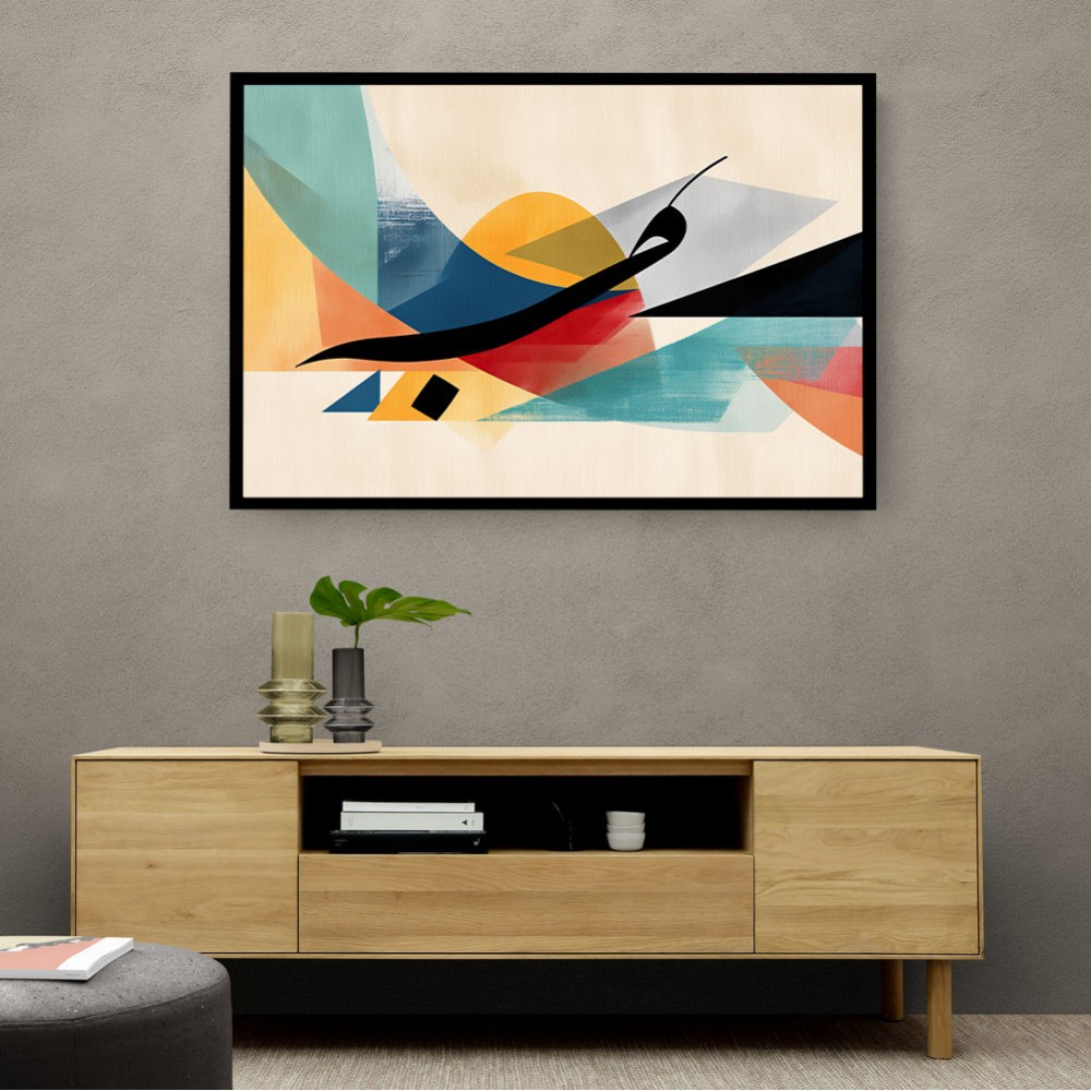  Vibrant Geometric Fusion Modern Abstract Arabic Calligraphy Wall Art 4