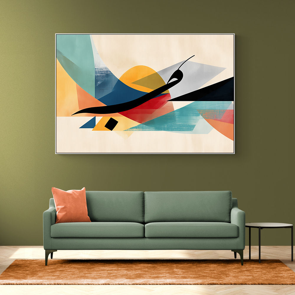  Vibrant Geometric Fusion Modern Abstract Arabic Calligraphy Wall Art 4