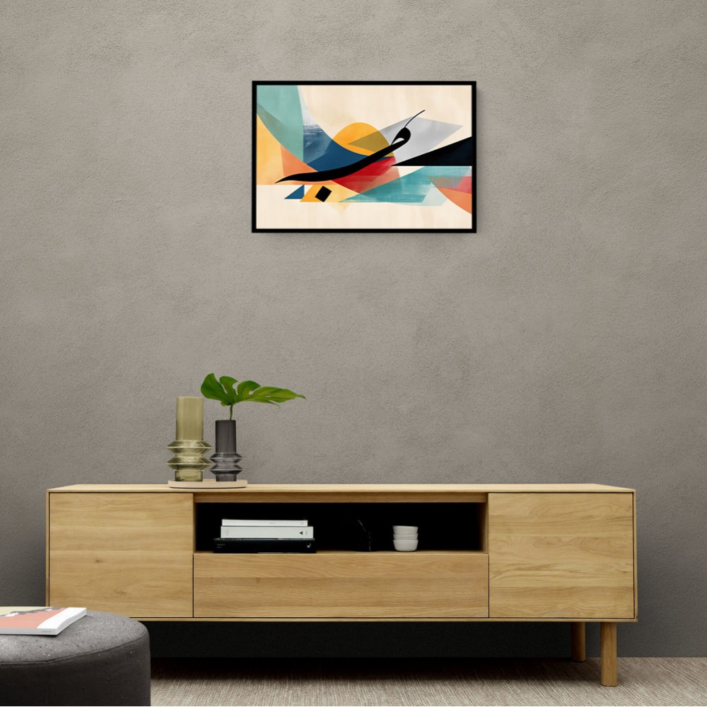  Vibrant Geometric Fusion Modern Abstract Arabic Calligraphy Wall Art 4