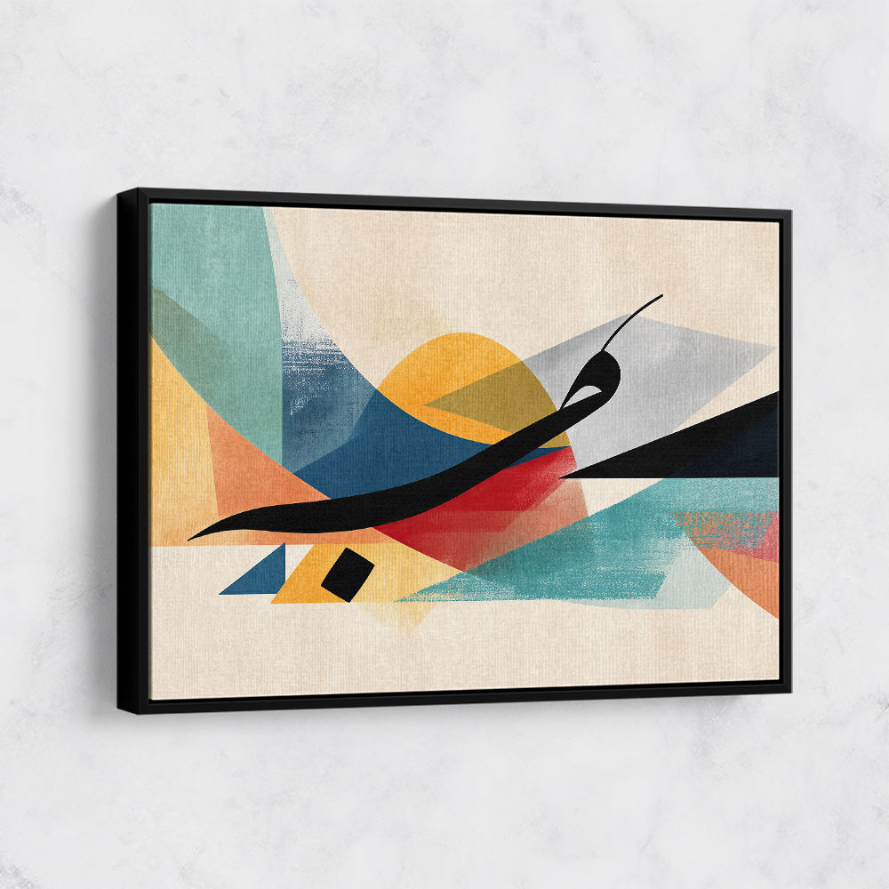  Vibrant Geometric Fusion Modern Abstract Arabic Calligraphy Wall Art 4
