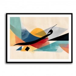  Vibrant Geometric Fusion Modern Abstract Arabic Calligraphy Wall Art 4