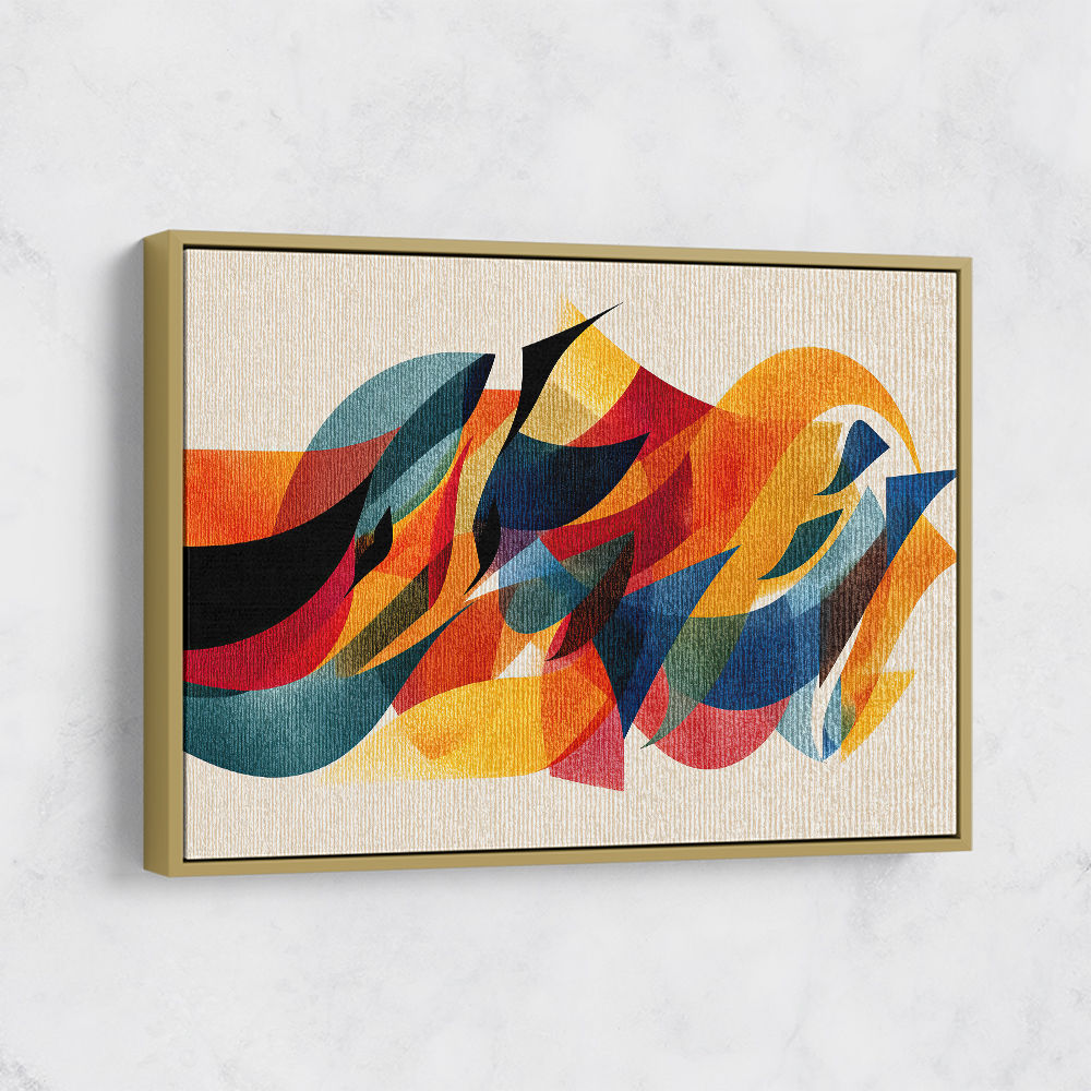 Vibrant Multicolor Contemporary Modern Abstract Arabic Calligraphy Wall Art 5 Vibrant Multicolor Contemporary Modern Abstract Arabic Calligraphy Wall Art 5