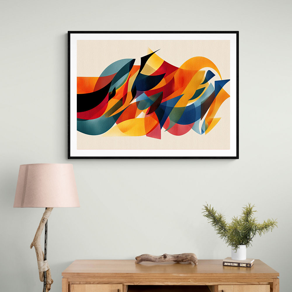 Vibrant Multicolor Contemporary Modern Abstract Arabic Calligraphy Wall Art 5 Vibrant Multicolor Contemporary Modern Abstract Arabic Calligraphy Wall Art 5