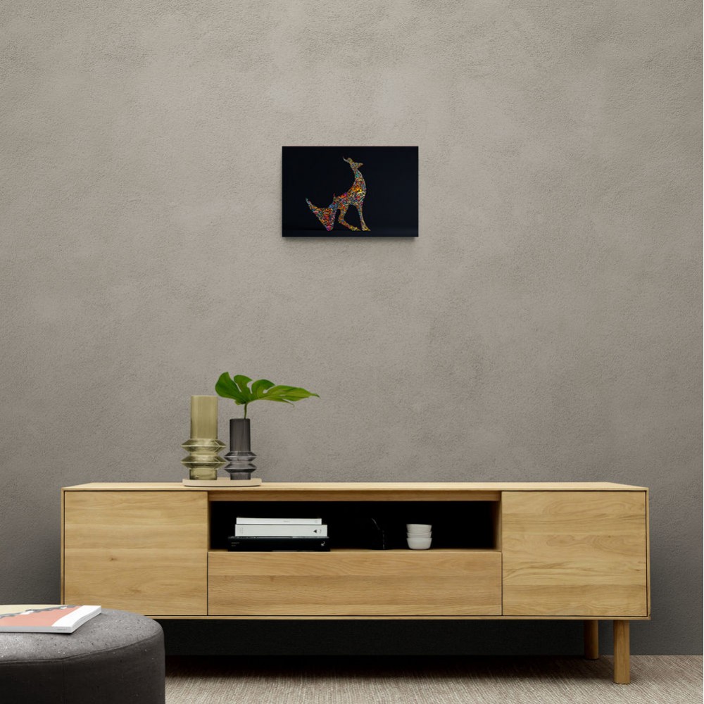 Abstract Style Arabian Gazelle Calligraphy Colourful Wall Art 