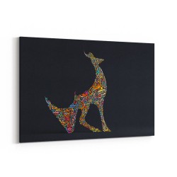 Abstract Style Arabian Gazelle Calligraphy Colourful Wall Art 