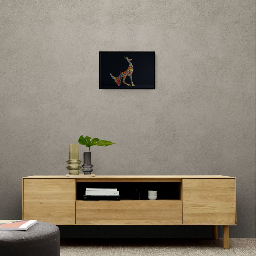 Abstract Style Arabian Gazelle Calligraphy Colourful Wall Art 