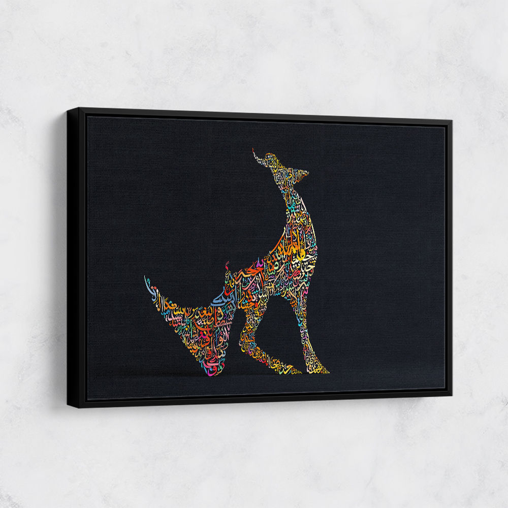 Abstract Style Arabian Gazelle Calligraphy Colourful Wall Art 