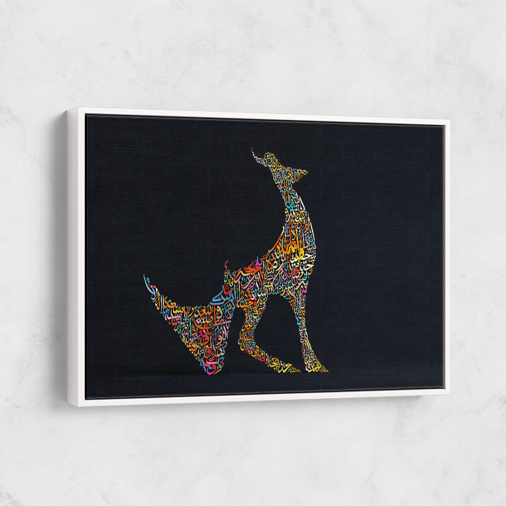 Abstract Style Arabian Gazelle Calligraphy Colourful Wall Art 