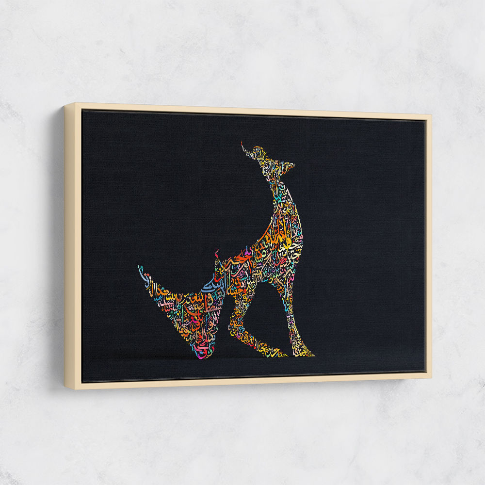 Abstract Style Arabian Gazelle Calligraphy Colourful Wall Art 