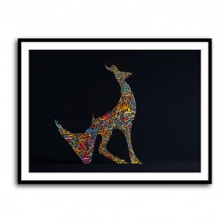 Abstract Style Arabian Gazelle Calligraphy Colourful Wall Art 