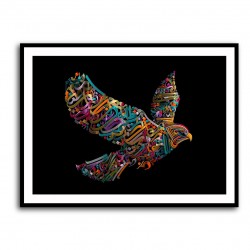 Abstract style Falcon Colourful Arabic calligraphy art 1