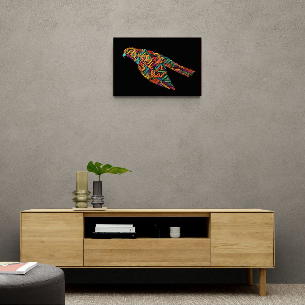 Abstract style Falcon Colourful Arabic calligraphy art 2 Abstract style Falcon Colourful Arabic calligraphy art 2