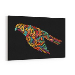 Abstract style Falcon Colourful Arabic calligraphy art 2
