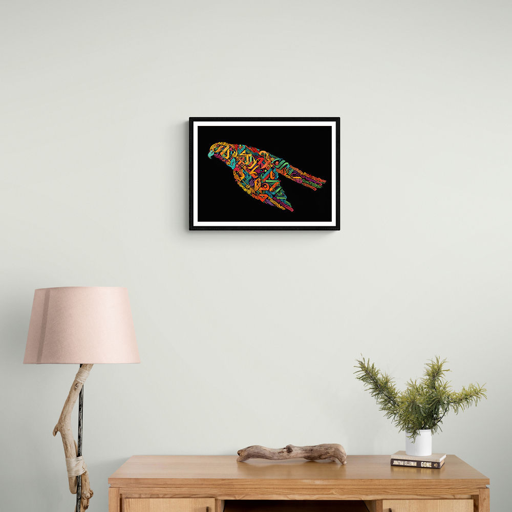 Abstract style Falcon Colourful Arabic calligraphy art 2 Abstract style Falcon Colourful Arabic calligraphy art 2