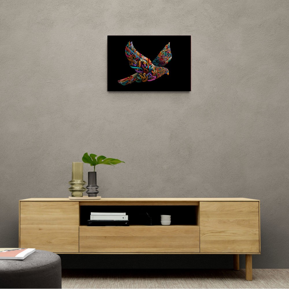 Abstract style Falcon Colourful Arabic calligraphy art Abstract style Falcon Colourful Arabic calligraphy art