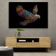 Canvas Size:: Extra Large 150 x 100 cm Abstract style Falcon Colourful Arabic calligraphy art 3
