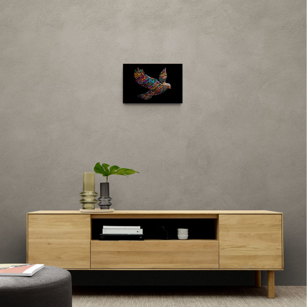 Abstract style Falcon Colourful Arabic calligraphy art 3 Abstract style Falcon Colourful Arabic calligraphy art 3