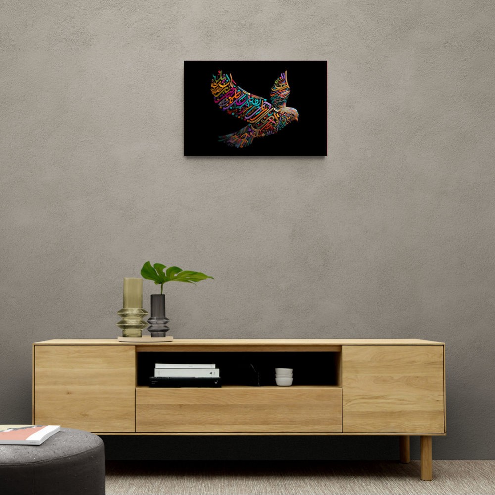 Abstract style Falcon Colourful Arabic calligraphy art 3 Abstract style Falcon Colourful Arabic calligraphy art 3