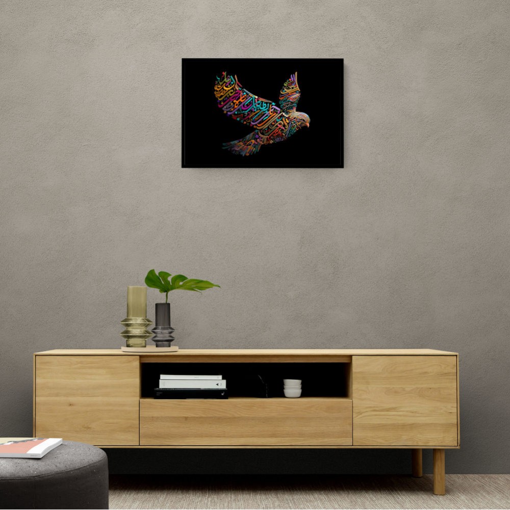 Abstract style Falcon Colourful Arabic calligraphy art 3 Abstract style Falcon Colourful Arabic calligraphy art 3