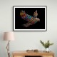 Framed Print Size:: Extra Large 120 x 90 cm Abstract style Falcon Colourful Arabic calligraphy art 3