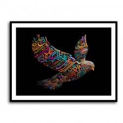 Abstract style Falcon Colourful Arabic calligraphy art 3