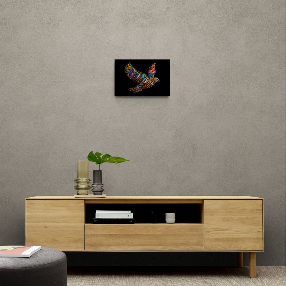 Abstract style Falcon Colourful Arabic calligraphy wall art 3 Abstract style Falcon Colourful Arabic calligraphy wall art 3
