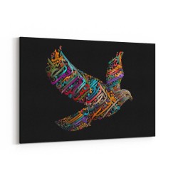 Abstract style Falcon Colourful Arabic calligraphy wall art 3