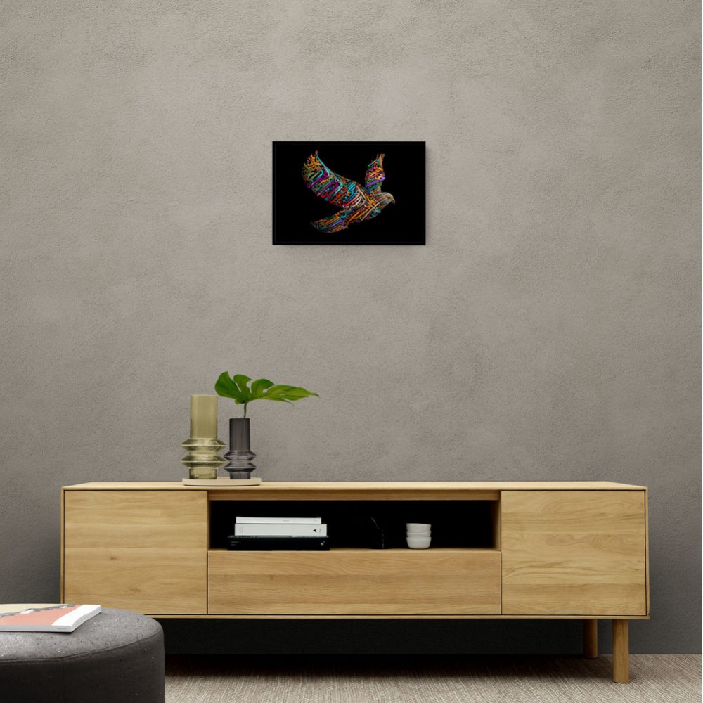 Abstract style Falcon Colourful Arabic calligraphy wall art 3 Abstract style Falcon Colourful Arabic calligraphy wall art 3