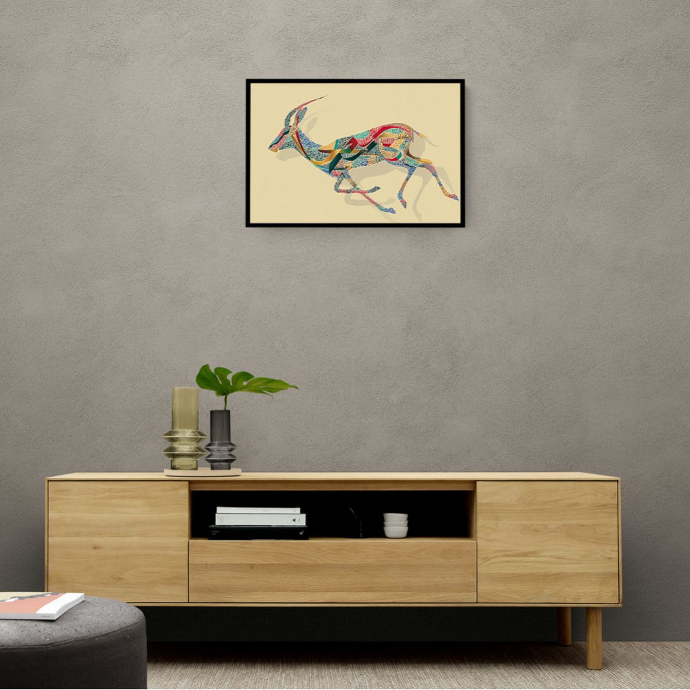 Arabian Gazelle Calligraphy Wall Art 1 