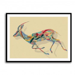 Arabian Gazelle Calligraphy Wall Art 1 