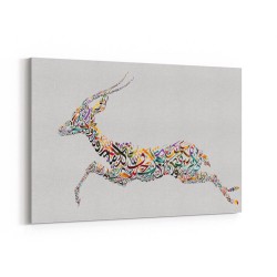 Arabian Gazelle Calligraphy Wall Art 2 