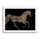 Horse Calligraphy Art Colourful 