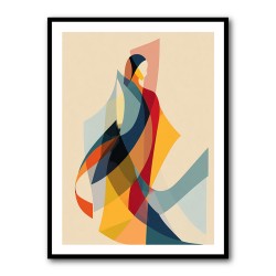 Abstract style calligraphy Woman Shape 2 Wall Art