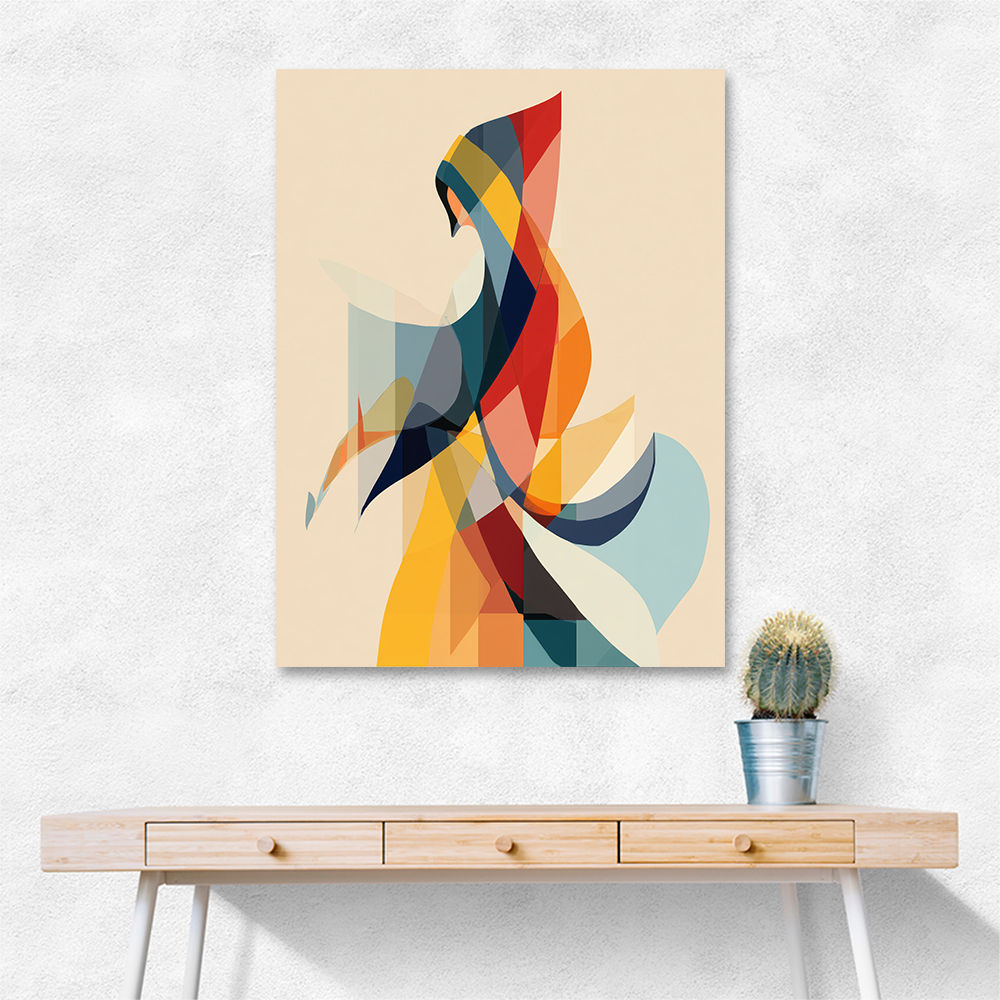 Abstract style calligraphy Woman-Shape 3 Wall Art