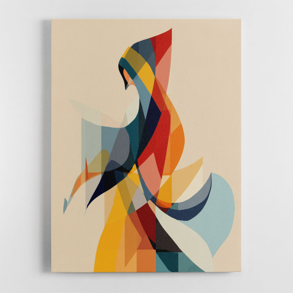 Abstract style calligraphy Woman-Shape 3 Wall Art