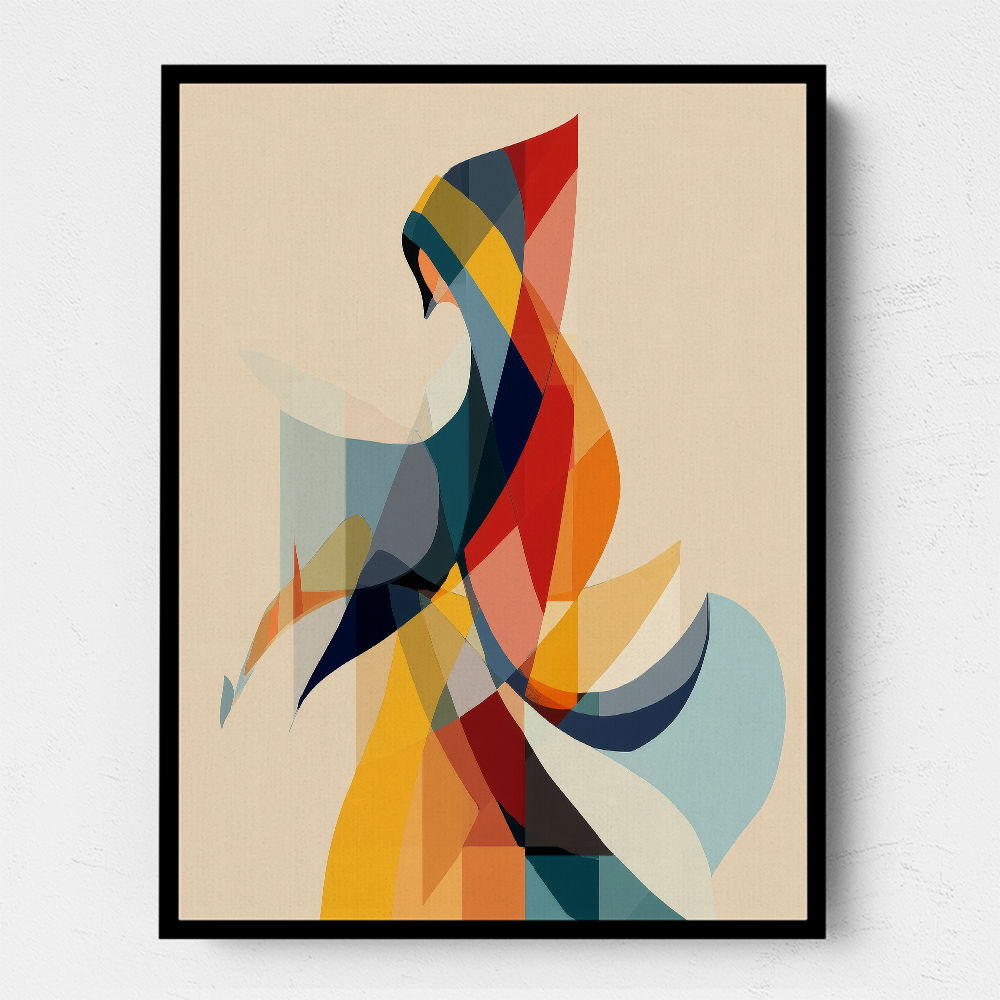 Abstract style calligraphy Woman-Shape 3 Wall Art
