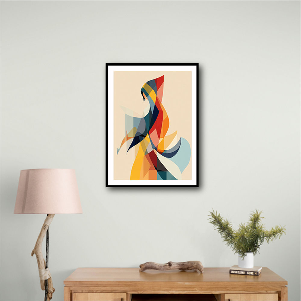 Abstract style calligraphy Woman-Shape 3 Wall Art