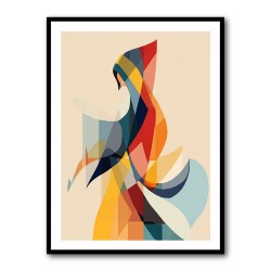 Abstract style calligraphy Woman-Shape 3 Wall Art