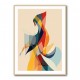 Abstract style calligraphy Woman-Shape 3 Wall Art