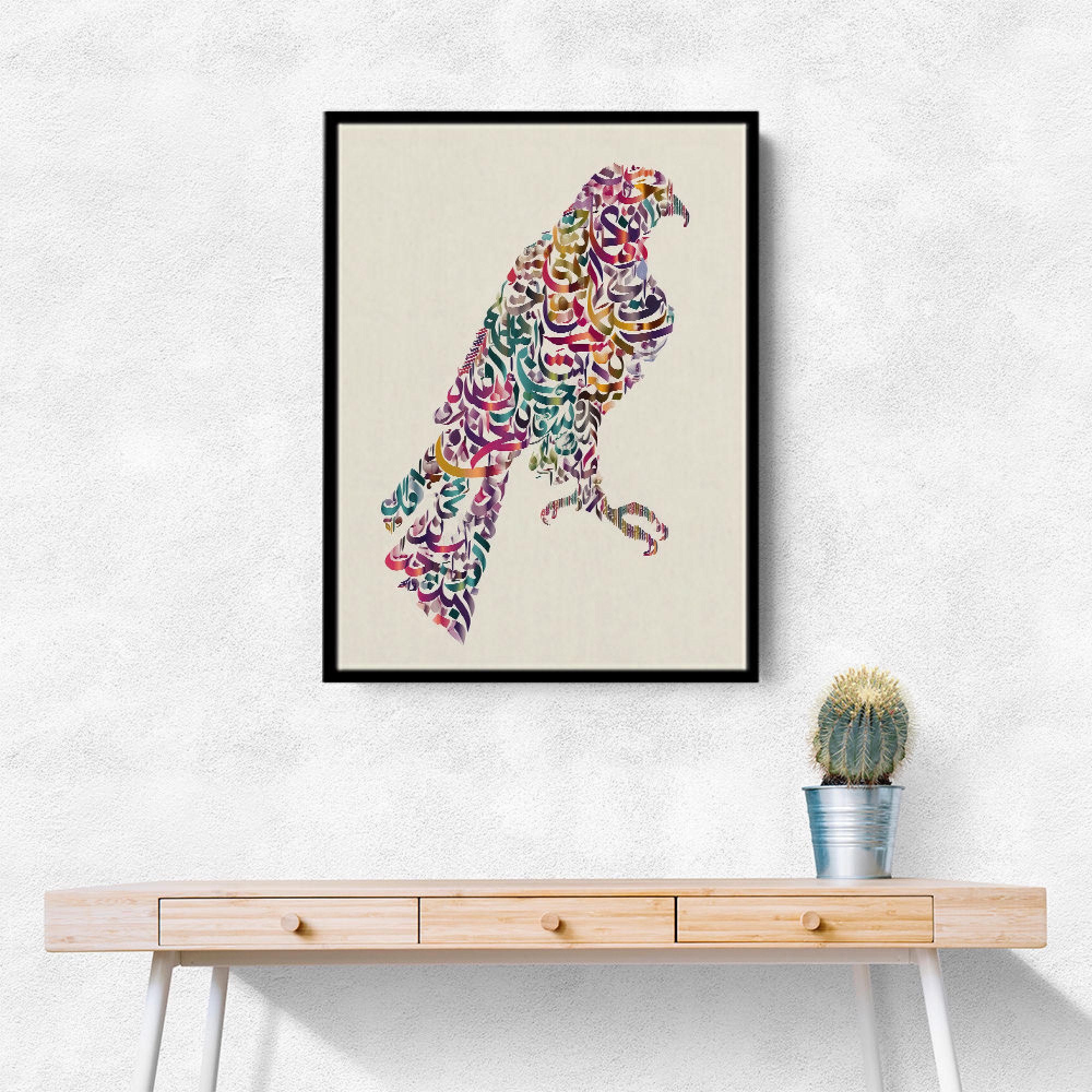 Abstract style Falcon Arabic calligraphy wall art 1