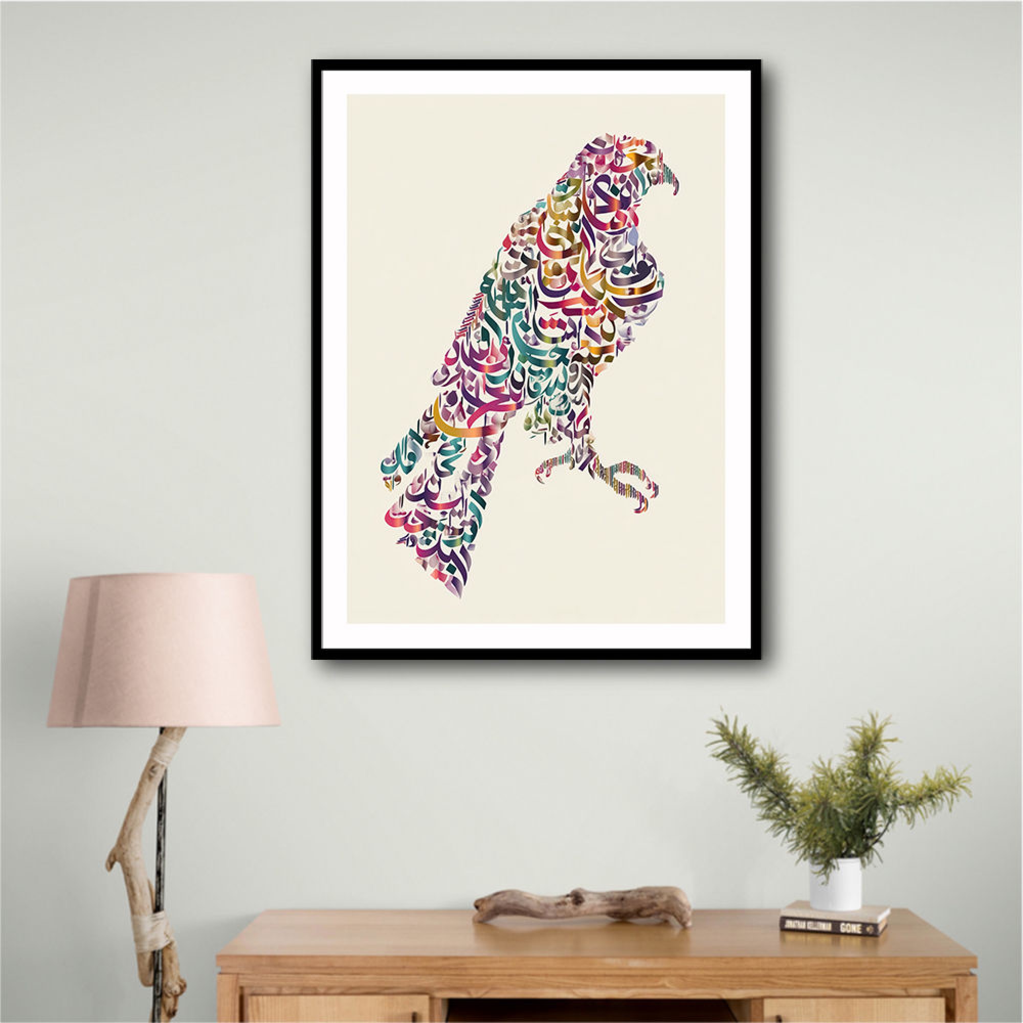 Abstract style Falcon Arabic calligraphy wall art 1
