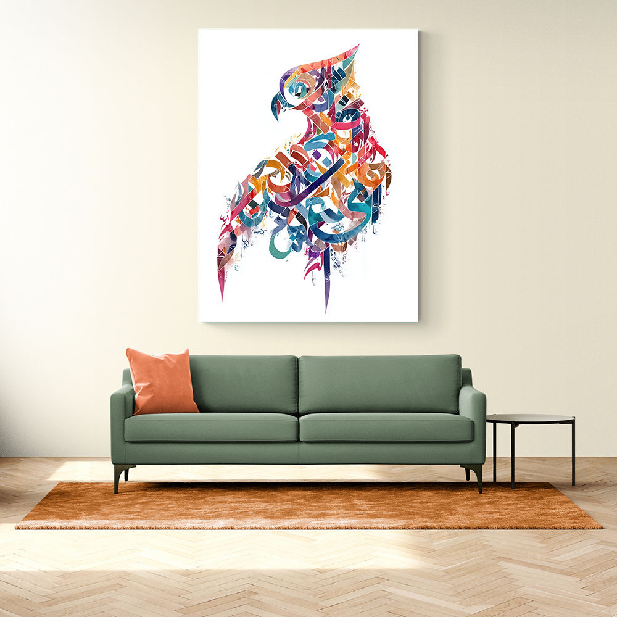 Abstract style Falcon Arabic calligraphy wall art 2